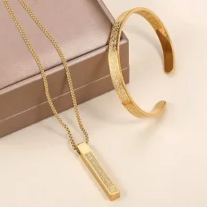 Ayatul kursi Gold breslet + locket combo